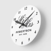 Custom Mr. und Mrs. newlyweds Geschenkuhr Runde Wanduhr (Winkel)