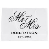 Custom Mr. und Mrs. Newlyweds große Hochzeitsgesch Geschenktüte (Rückseite)