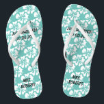 Custom mr und mrs Paar Strand Hochzeit Flip Flops Badesandalen<br><div class="desc">Custom mr und mrs Paar Strand Hochzeit Flip Flops. Personalisierte Hawaiian Strand Blume monogramm Hochzeitsflipflops für Braut und Bräutigam oder Gäste. Elegantes Gastgeschenk Set mit individuellem Namen oder Monogramm und tropischem Hibiskus Blumenmuster. Individueller Hintergrund und Band Farbe für ihn und sie / Männer und Frauen. Romantische Aqua türkisblau und weiß...</div>