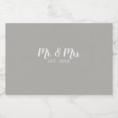 Custom Mr. und Mrs. Script gegründet Hochzeit Schaumweinetikett (Einzelnes Label)