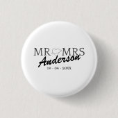 Custom Mr. und Mrs. Wedding Familiengeschenk Button (Vorderseite)