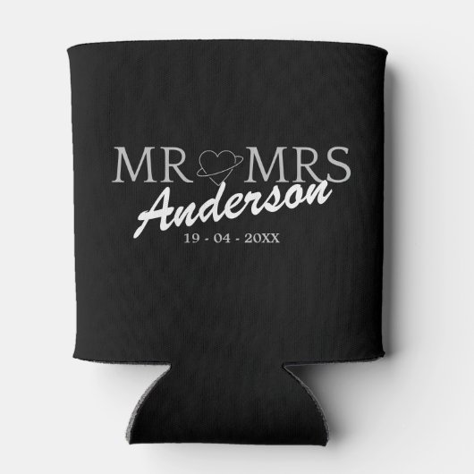 Custom Mr. und Mrs. Wedding Familiengeschenk Dosenkühler (Rückseite)
