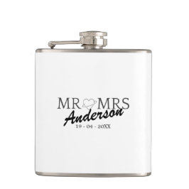 Custom Mr. und Mrs. Wedding Familiengeschenk Flachmann
