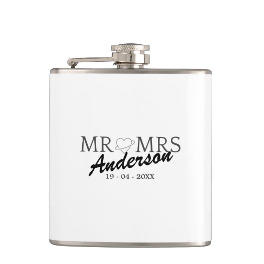Custom Mr. und Mrs. Wedding Familiengeschenk Flachmann (Vorderseite)