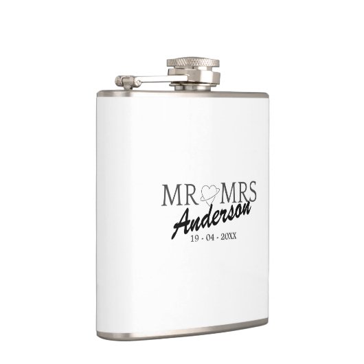 Custom Mr. und Mrs. Wedding Familiengeschenk Flachmann (Rechts)