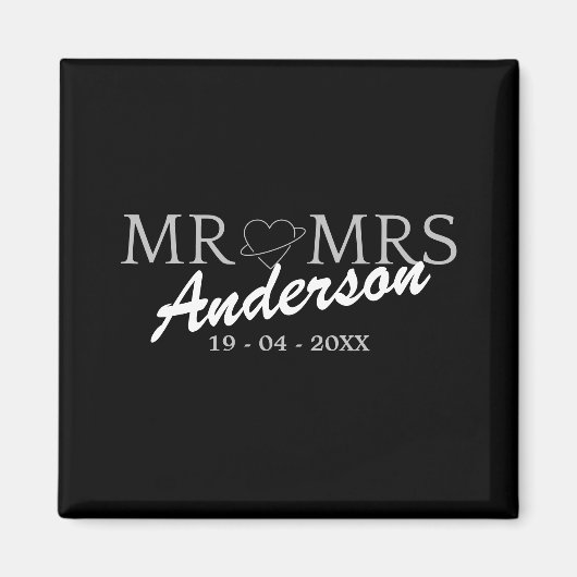 Custom Mr. und Mrs. Wedding Familiengeschenk Magnet (Vorne)