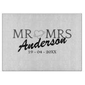 Custom Mr. und Mrs. Wedding Familiengeschenk Schneidebrett (Vorderseite)