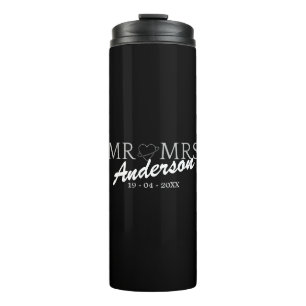 Custom Mr. und Mrs. Wedding Familiengeschenk Thermosbecher