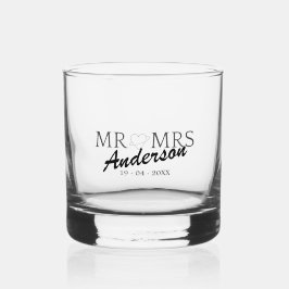 Custom Mr. und Mrs. Wedding Familiengeschenk Whiskyglas