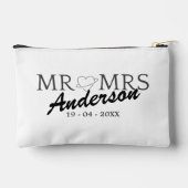 Custom Mr. und Mrs. Wedding Familiengeschenk Zubehörtasche (Rückseite)