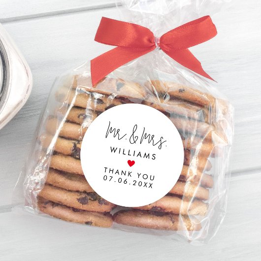 Custom Mr. Wedding Guest Favors Vielen Dank Runder Aufkleber