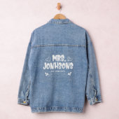 Custom Mrs Bride Wedding Floral Modern Script Jeansjacke (Hangar)