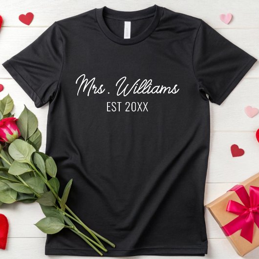 Custom Mrs Bride zu Personalisierter Verlobung T-Shirt