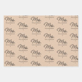 Custom Mrs. Est. Modern Elegant Script Newlywed Geschenkpapier Set (Vorderseite 2)
