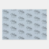 Custom Mrs. Est. Modern Elegant Script Newlywed Geschenkpapier Set (Vorderseite 3)
