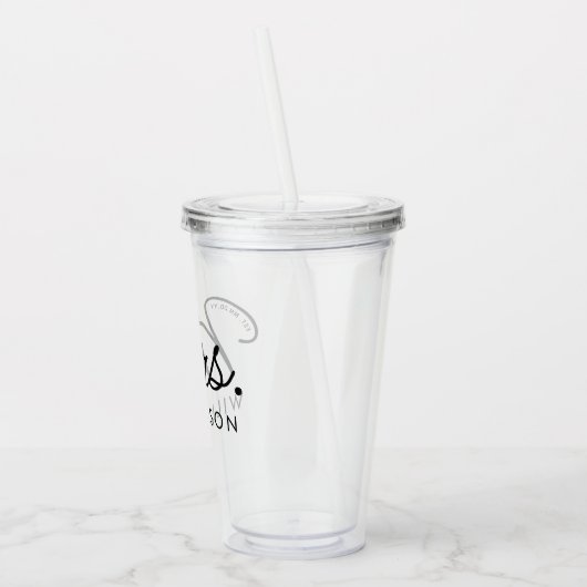 Custom Mrs. Est. Modernes, elegantes Script neu Acryltrinkbecher (Links)