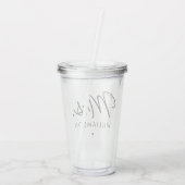 Custom Mrs. Est. Modernes, elegantes Script neu Acryltrinkbecher (Rückseite)