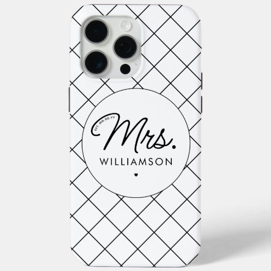 Custom Mrs. Est. Modernes, elegantes Script neu Case-Mate iPhone Hülle (Rückseite)
