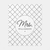 Custom Mrs. Est. Modernes, elegantes Script neu Fleecedecke (Vorderseite)