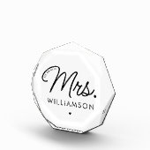 Custom Mrs. Est. Modernes, elegantes Script neu Fotoblock (Rechts)