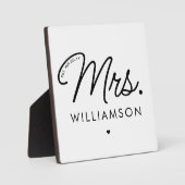 Custom Mrs. Est. Modernes, elegantes Script neu Fotoplatte (Vorderseite)