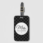 Custom Mrs. Est. Modernes, elegantes Script neu Gepäckanhänger (Vorderseite Vertikal)