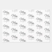 Custom Mrs. Est. Modernes, elegantes Script neu Geschenkpapier Set (Vorderseite 2)