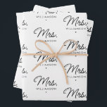 Custom Mrs. Est. Modernes, elegantes Script neu Geschenkpapier Set<br><div class="desc">Personalisierte Mrs Modern Elegant Script neu verheiratet New Couple Wedding Geschenke!</div>