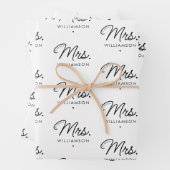 Custom Mrs. Est. Modernes, elegantes Script neu Geschenkpapier Set (Beispiel)