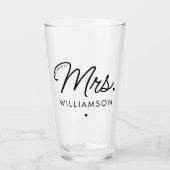 Custom Mrs. Est. Modernes, elegantes Script neu Glas (Vorderseite)