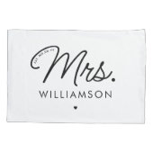 Custom Mrs. Est. Modernes, elegantes Script neu Kissenbezug (Rückseite)