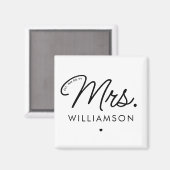 Custom Mrs. Est. Modernes, elegantes Script neu Magnet (Vorderseite/Rückseite)