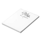 Custom Mrs. Est. Modernes, elegantes Script neu Notizblock (Rotiert)