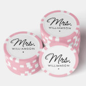 Custom Mrs. Est. Modernes, elegantes Script neu Pokerchips (Stapel)