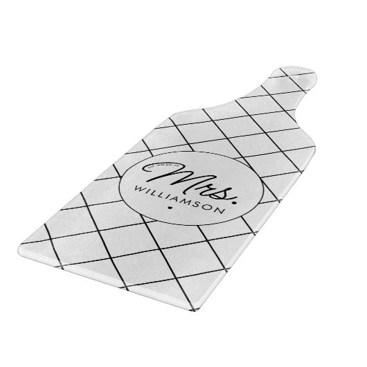 Custom Mrs. Est. Modernes, elegantes Script neu Schneidebrett (Ecke)