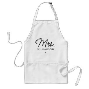 Custom Mrs. Est. Modernes, elegantes Script neu Schürze