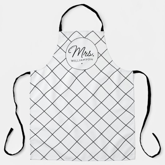 Custom Mrs. Est. Modernes, elegantes Script neu Schürze (Vorderseite)
