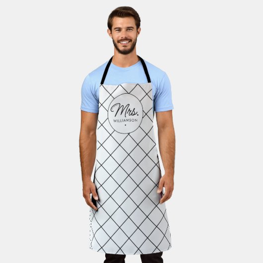 Custom Mrs. Est. Modernes, elegantes Script neu Schürze (Getragen)