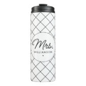 Custom Mrs. Est. Modernes, elegantes Script neu Thermosbecher (Vorderseite)