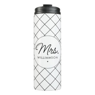 Custom Mrs. Est. Modernes, elegantes Script neu Thermosbecher