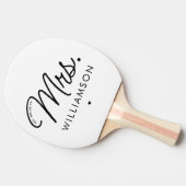 Custom Mrs. Est. Modernes, elegantes Script neu Tischtennis Schläger (Seitenansicht)
