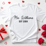 Custom Mrs Last Name Bride Wifey Bridal Wedding T-Shirt<br><div class="desc">Custom Mrs Last Name Bride Wifey Bridal Wedding T - Shirt</div>