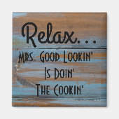 Custom Mrs. Mr. oder Miss Good Lookin ist Cookin M Magnet (Vorne)