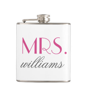 Custom Mrs Wedding Flask   Überbrückungsgeschenke Flachmann