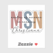 Custom MSN Master of Science in Nursing Abschluss Aufkleber (Blatt)