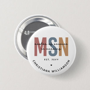 Custom MSN Master of Science in Nursing Abschluss Button