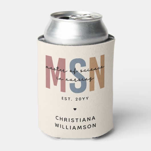 Custom MSN Master of Science in Nursing Abschluss Dosenkühler (Kanne Vorderseite)