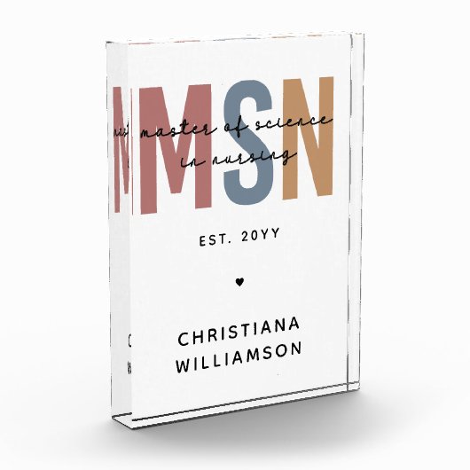 Custom MSN Master of Science in Nursing Abschluss Fotoblock (Links)