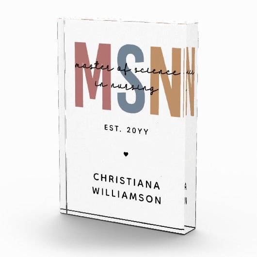 Custom MSN Master of Science in Nursing Abschluss Fotoblock (Rechts)