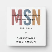 Custom MSN Master of Science in Nursing Abschluss Fotoplatte (Vorderseite)